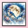 Blue Jay Moon Note-11CT Stamped Cross Stitch 45*45cm