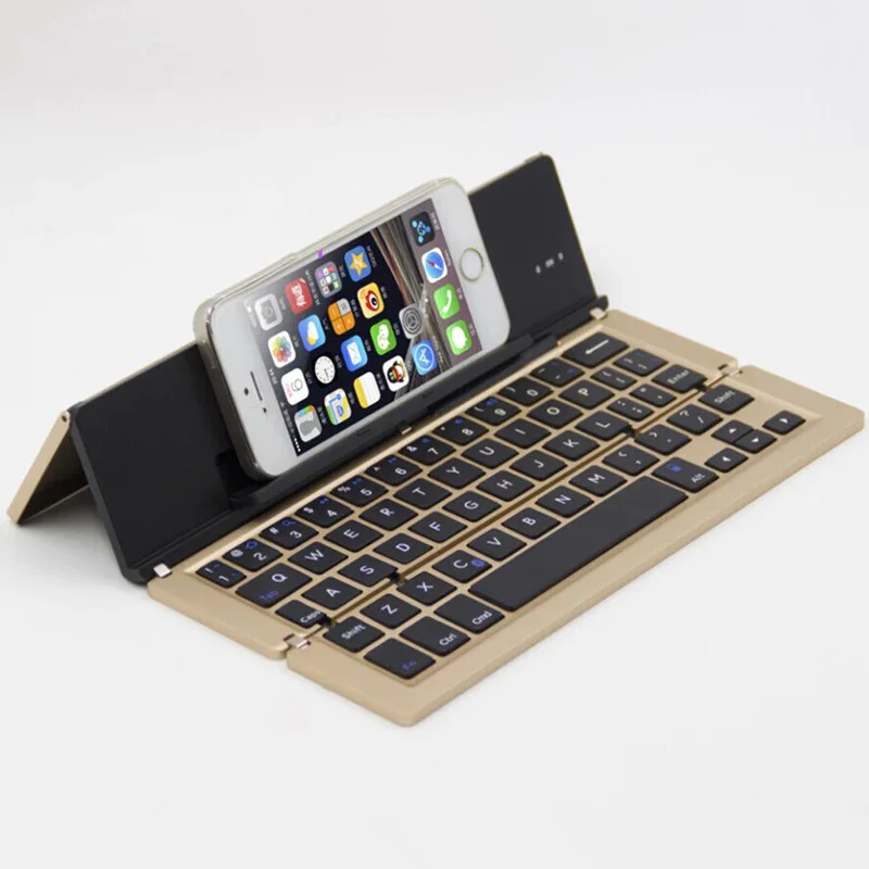 Three Fold Mobile Tablet Aluminum Alloy Bluetooth Keyboard