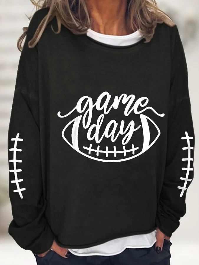 Women's Gameday Football Lover Casual Long-Sleeve T-Shirt socialshop