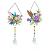 2pcs Flower Bird Diamond Painting Double-sided Crystal Window Suncatcher Craft Set Birthday Gifts Home Garden Decor Hanging Kit