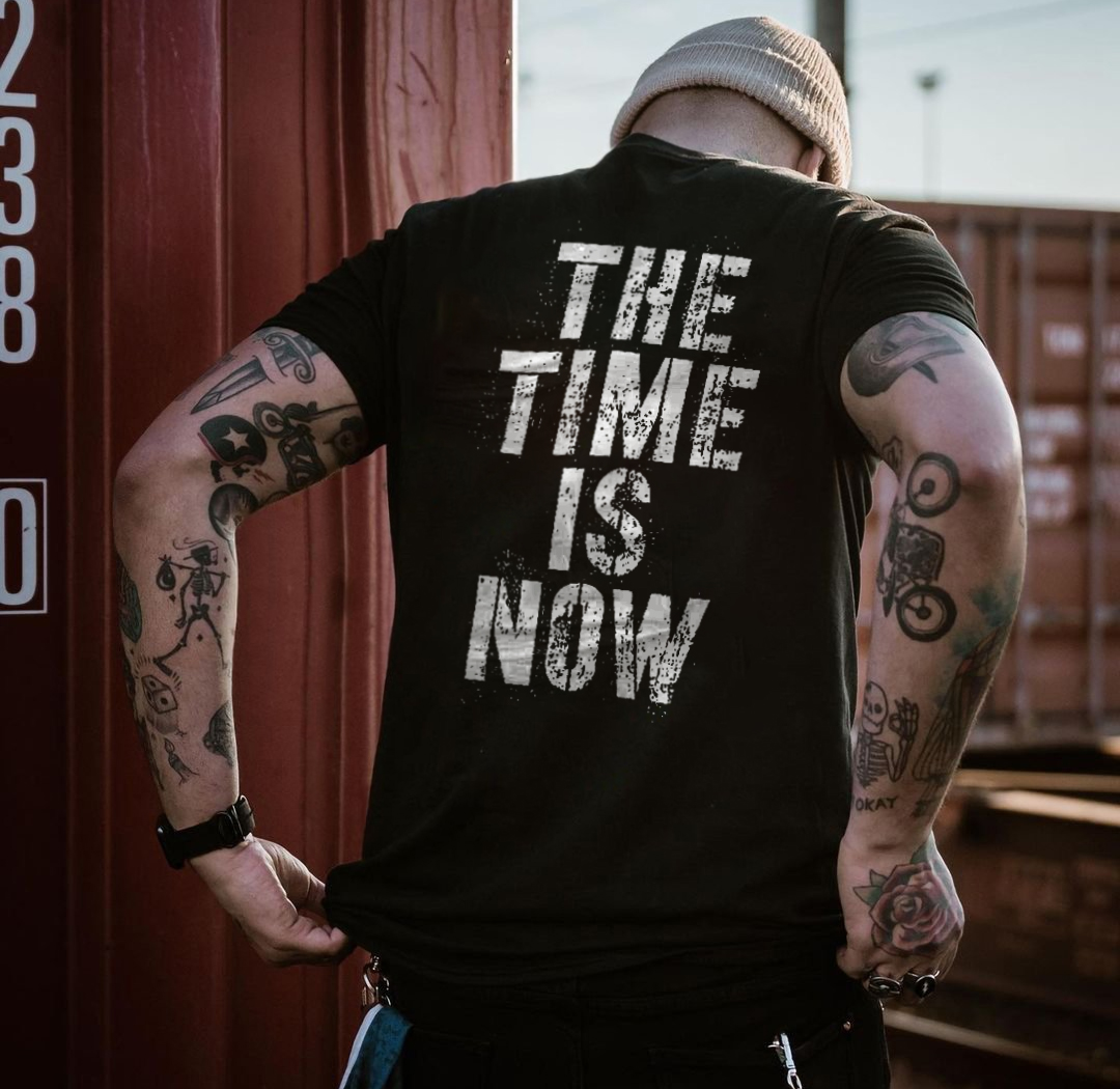 The Time Is Now Printed Men's Casual T-shirt - Livereid