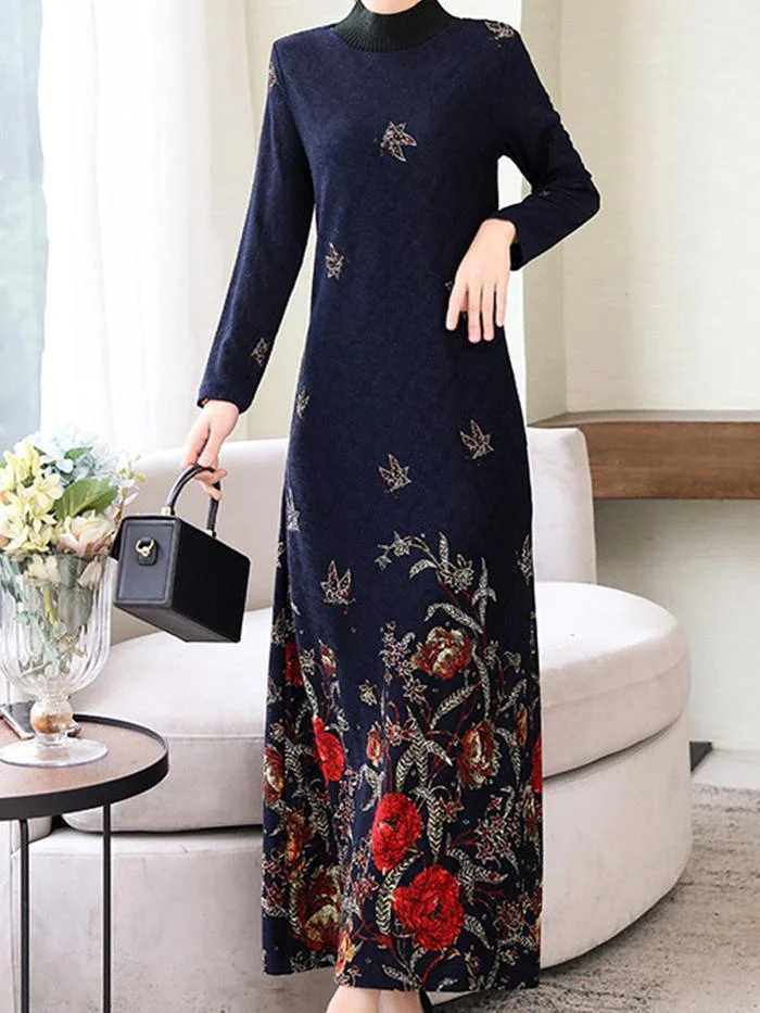 Elegant Plus Size Plus Velvet Padded Dress