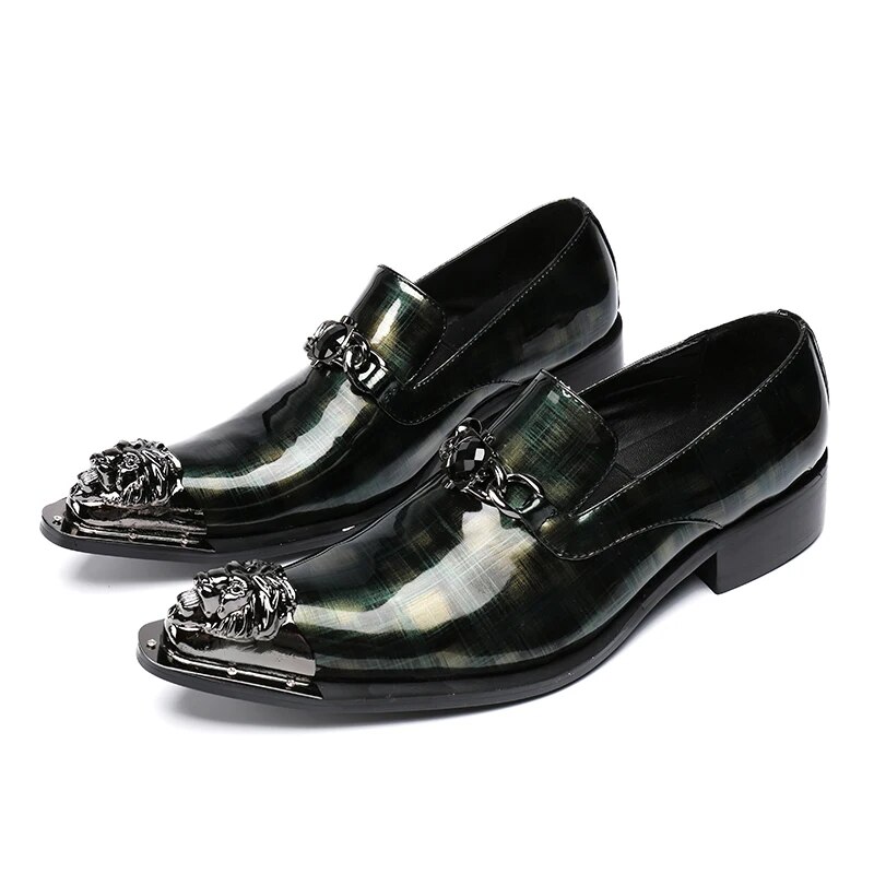 VCSHOES Evening Shoes Pointed Toe Dress Shoes Classic Men Patent Leather Banquet Shoes