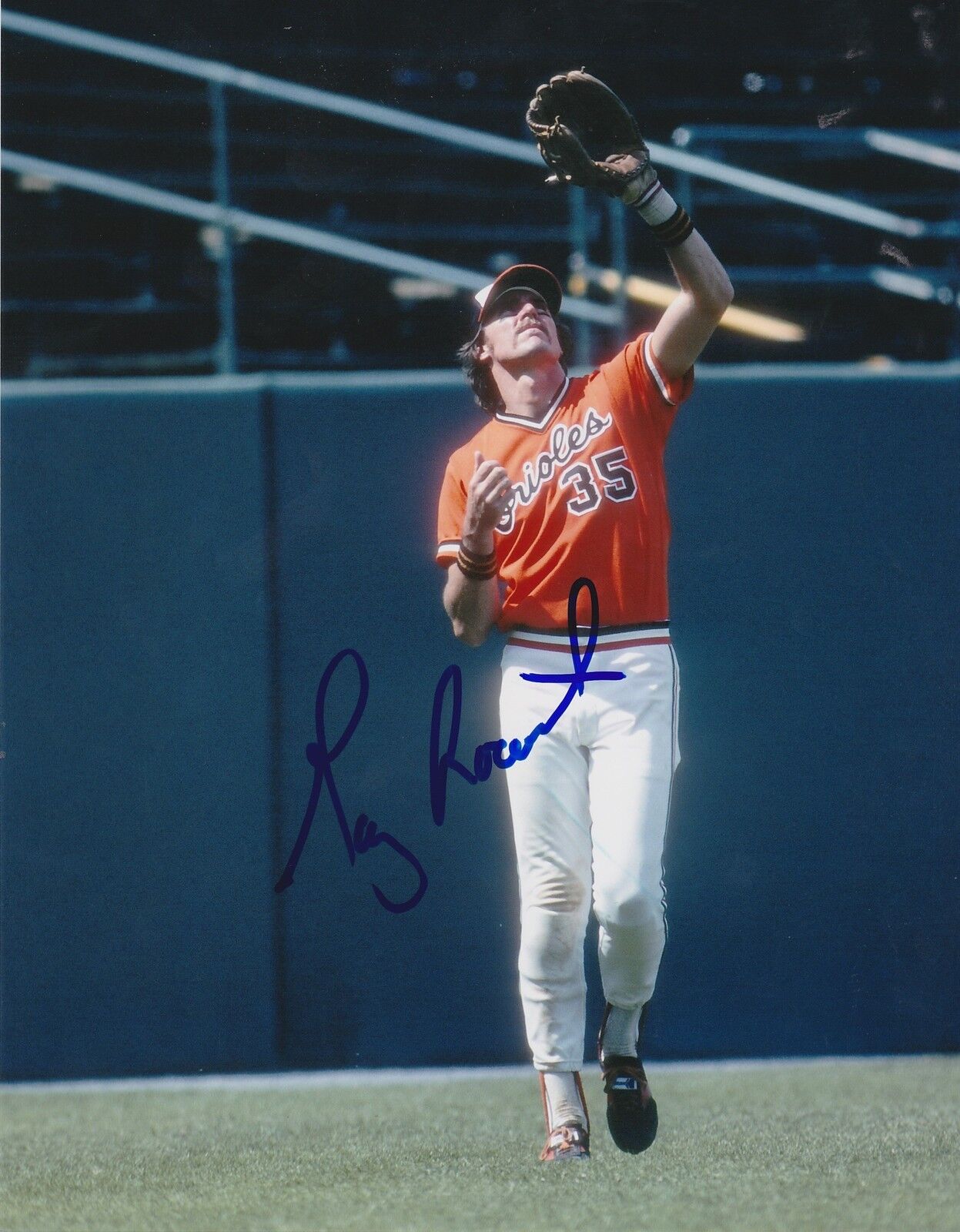 GARY ROENICKE BALTIMORE ORIOLES ACTION SIGNED 8x10