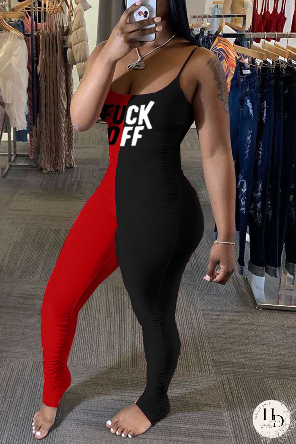 Yellow Purple Fashion Sexy Letter Print Split Joint Backless Fold O Neck Skinny Jumpsuits