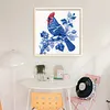 Blue And White Porcelain-Cardinal-14CT Stamped Cross Stitch 40*40cm/15.75*15.75in tapestrymarket