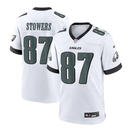 Men's Philadelphia Eagles #87 Eli Stowers White 2026 NFL Draft Game Jersey