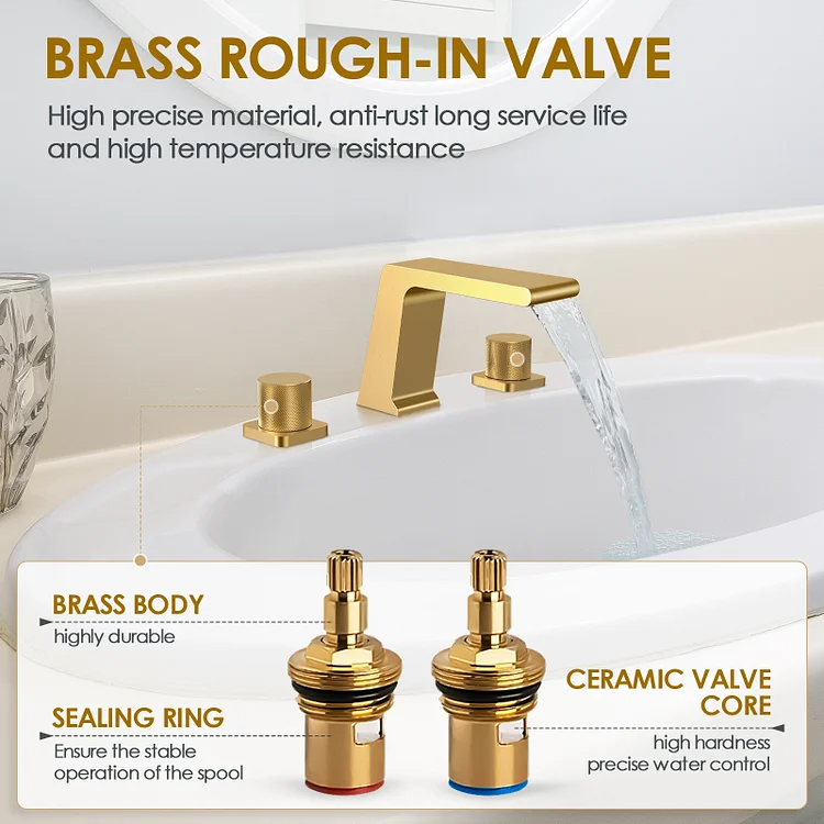 SFS1008-GD EVERSTEIN Two-Handle Widespread Bathroom Faucet in