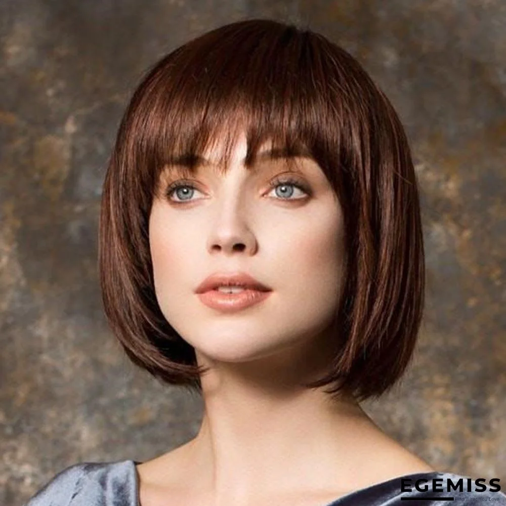 Women's Wigs with Short Straight Hair Bobo Headgear | EGEMISS