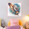 Owl-Partial 11CT Stamped Cross Stitch Bead Embroidery 36*36cm/14.17*14.17in tapestrymarket