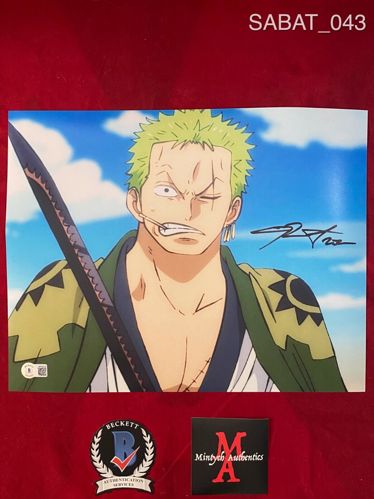 CHRISTOPHER SABAT AUTOGRAPHED SIGNED 11x14 Photo Poster painting! ONE PIECE! ANIME! BECKETT COA