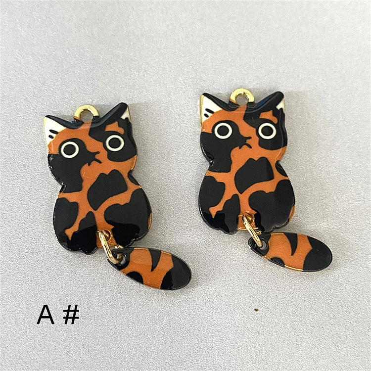 10/30pcs Cartoon Series Pet Charm Charms Enamel Animal Cat Charm Pendant Bracelet DIY Earring Necklace Key Chain Jewelry Accessories