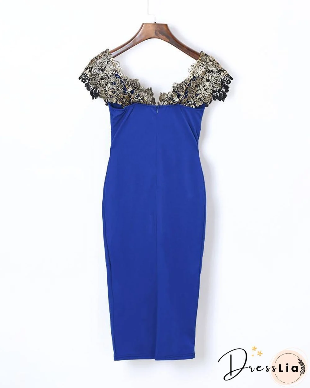 Contrast Lace Insert Bodycon Dress P11041