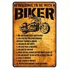 10 raisons d&rsquo;&ecirc;tre avec un motard - Panneaux en &eacute;tain m&eacute;tallique(20*30cm/30*40cm) - Garage