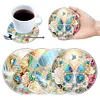 (US Local)[Upgrade]4Pcs Acrylic Special Shape Butterfly DIY Waterproof Diamond Painting Coaster