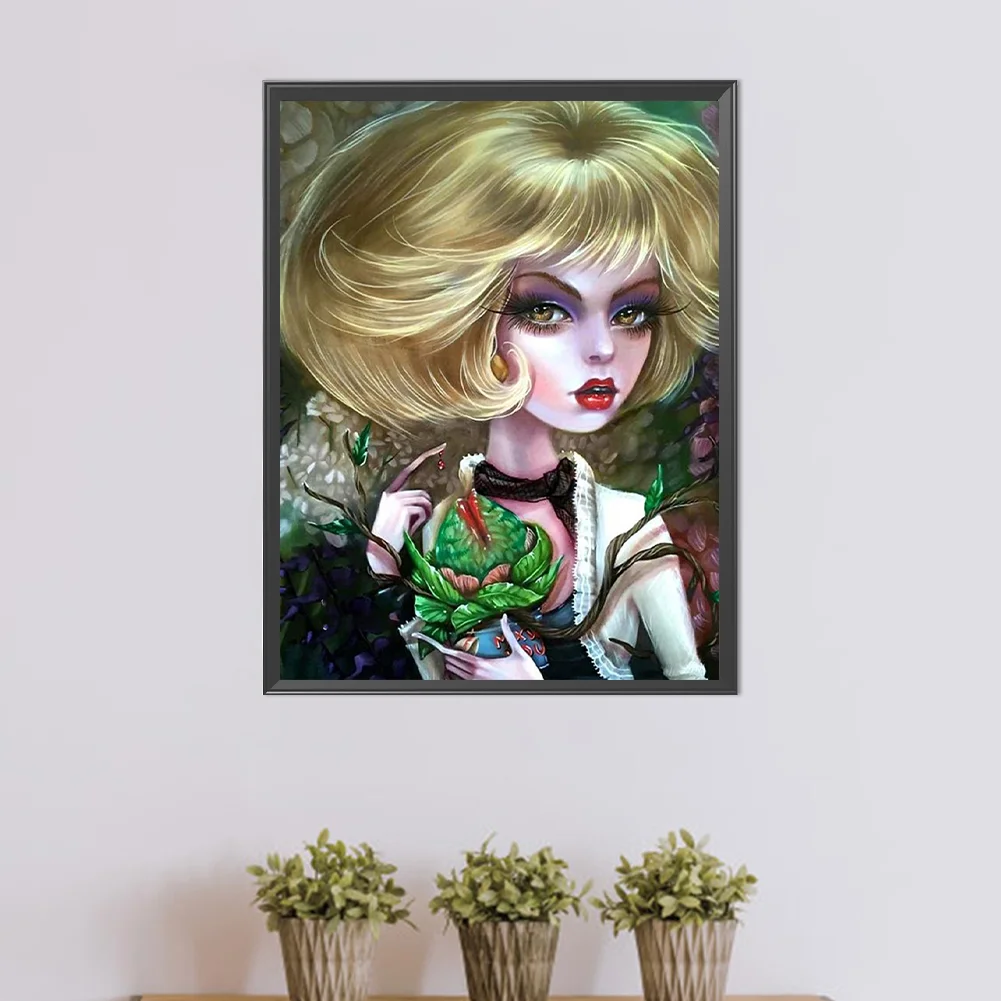 Full Round Diamond Painting 40*50cm - Scary Big Eye Doll