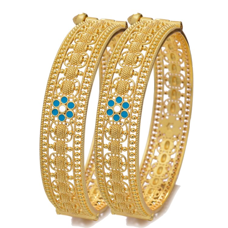 new 24K gold plated Bangles for women wedding bridal Party 2-4pcs girl  luxury Bangles Bracelets