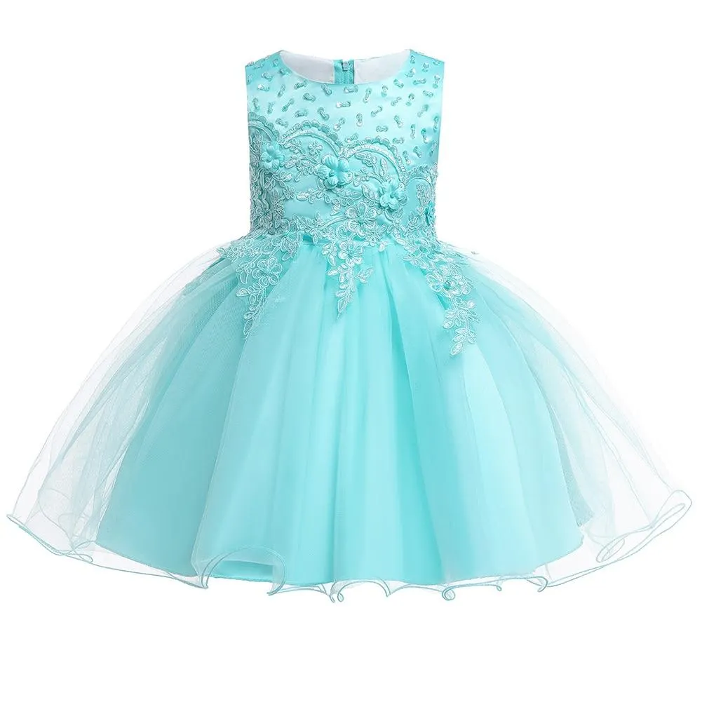 Korean Style Kid Birthday Dress Wear For 6 Years Old Flower Girl Wedding Dress Summer Girl Frock Design Pictures For Party