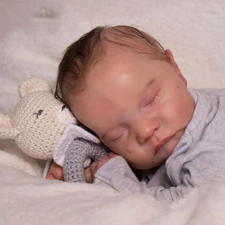 [Heartbeat and coo] 20" Reborn Newborn Sleeping Baby Doll Boy Jerily with Painted Hair Rebornartdoll® RSAW-Rebornartdoll®