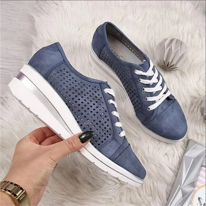 Hot 2020 Autumn Spring Wedges Women Shoes Heels Black Blue Pink Brown Light Office Shoe Casual Women Pumps Zapatos Mujer