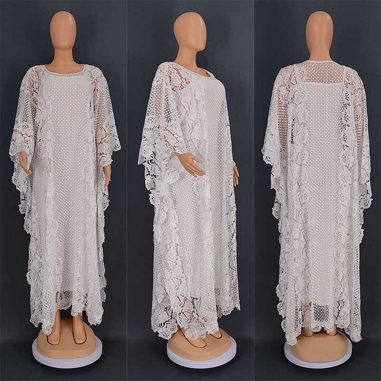 African Americans fashion QFY Luxury Lace African Dresses For Women Kaftan African Clothing Robe Africaine Femme Traditional Evening Long Dress 2 Piece Set Ankara Style QueenFunky