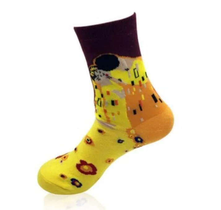 CUHAKCI Cotton Socks Funny Oil Painting Fashion Happy Socks Night Winter Male Female Colorful Print Van Gogh Art Sock one pair