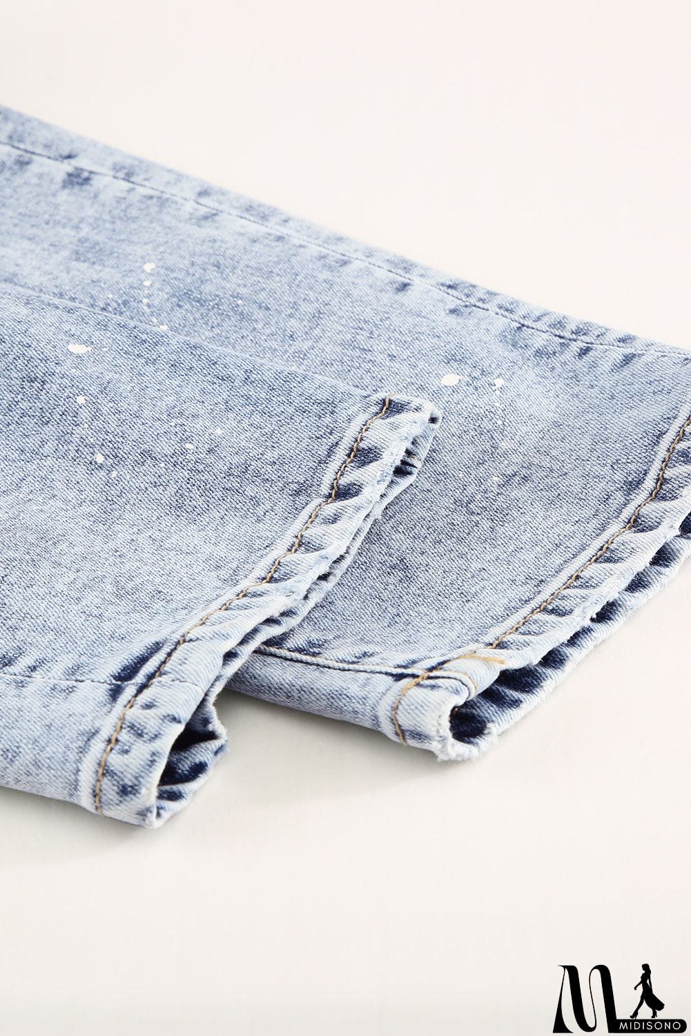 MidiSono - Distressed Faded Splatter Denim Pants