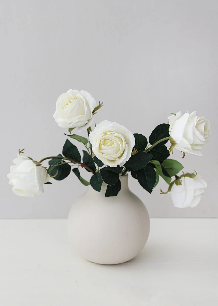 Real Touch White Rose Stem - 20"