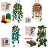 Hanging Potted Plants Crochet Kit, Crochet Starter Kit with Step-by-Step Instructions and Video Tutorials, DIY Knitting Kit for Adults, Starter Present
