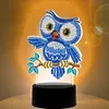 DIY Diamond Painting 7 Color Night Light Lamp Home Decoration Ornament Gift Kit(Owl)