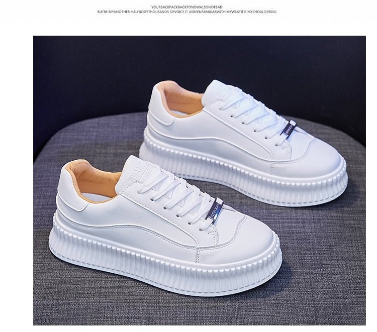 White Shoes Women 2021 Spring Running Shoes Woman Vulcanize Shoes Slip on Trainers Women Fashion Platform Sneakers Women Flats