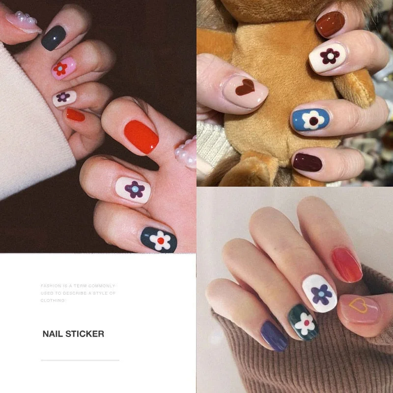 Fashion Flower Avocado Nail Art Stickers for Nails Art Self Adhesive Decals Manicure Design Nails Accessoires Stickers Fruits-Nail Inspo