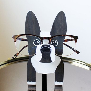 Soso-Handmade Boston Terrier Glasses Stand Art Gift