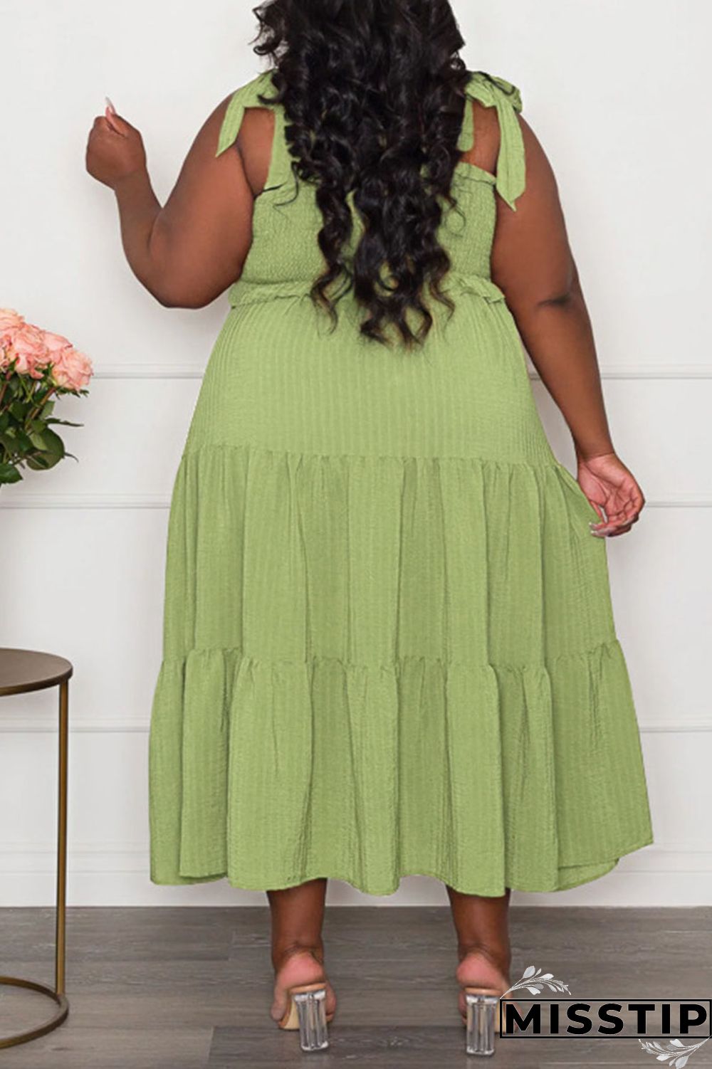 Black Casual Sweet Solid Bandage Patchwork Fold Spaghetti Strap Sling Dress Plus Size Dresses