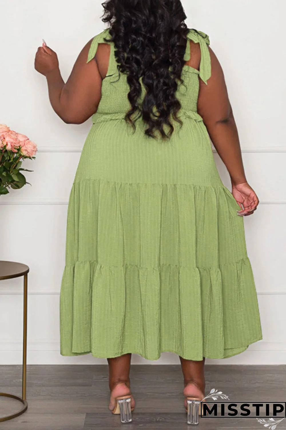 Black Casual Sweet Solid Bandage Patchwork Fold Spaghetti Strap Sling Dress Plus Size Dresses