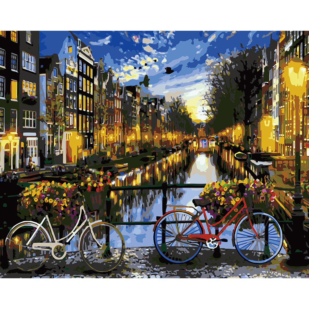 

40*50cm - Painting By Numbers - Night River, 501 Original