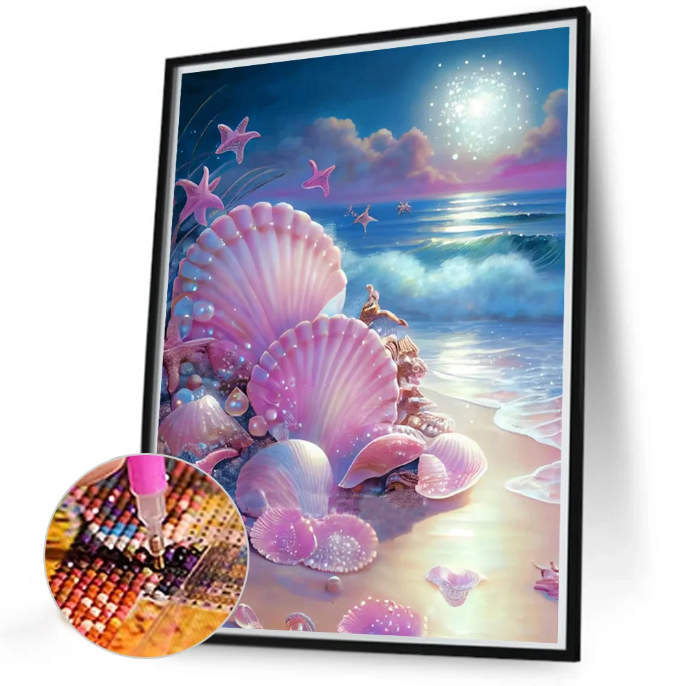 2pcs Diamond Painting - Full Round Drill - Fantasy Shells(Canvas|30*40cm)
