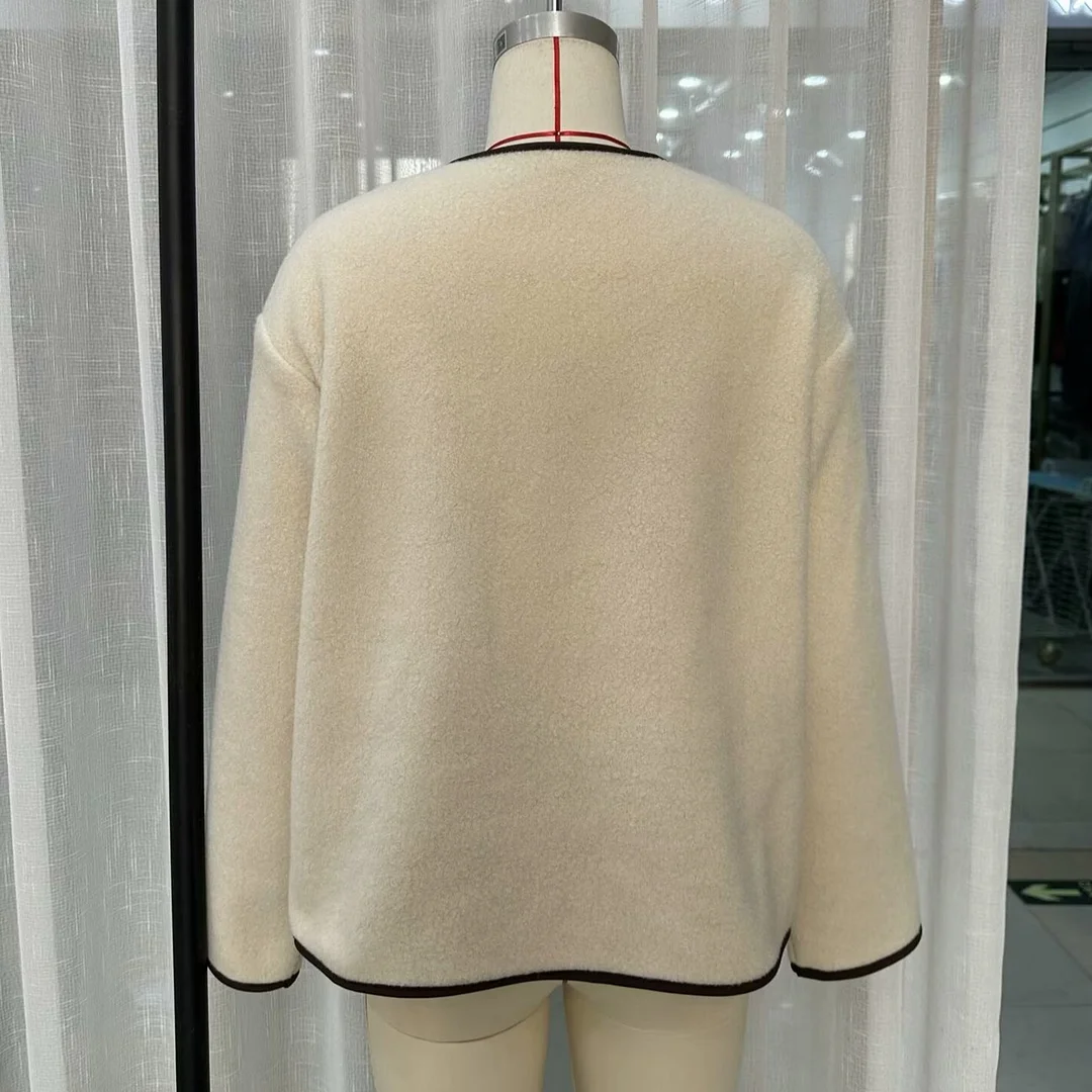 Nigikala Nigikala Women's Fashion Set Edge With Thin Velvet Casual Coat Women's Top B88801