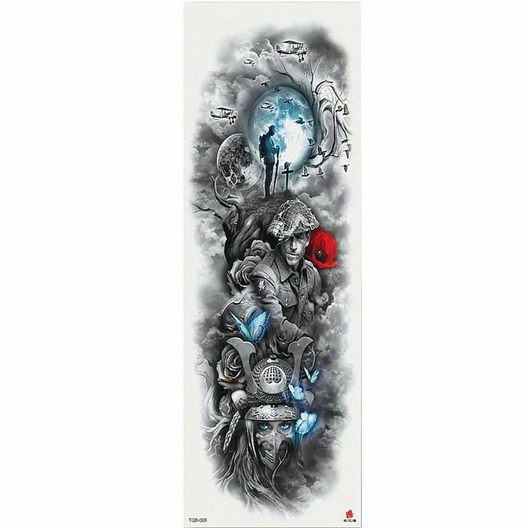 1 Piece Temporary Tattoo Sticker Moon tree rose flower pattern Full Flower Tattoo with Arm Body Art Big Large Fake Tattoo