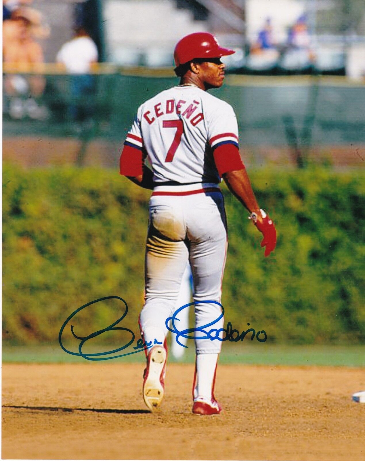 CESAR CEDENO ST. LOUIS CARDINALS ACTION SIGNED 8x10