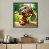 (US Only)Paint By Numbers Kit On Canvas DIY Oil Art Dachshund Picture Home Decor40x40cm