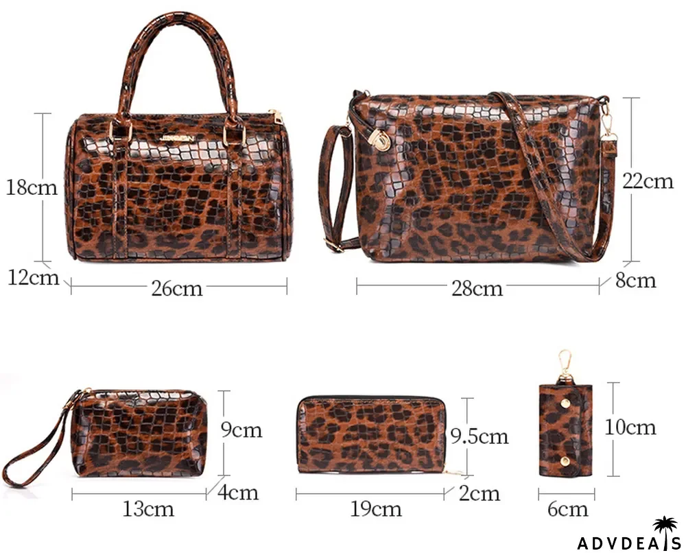 Fashionable crocodile pattern six-piece bag retro portable pillow bag one-shoulder Messenger large-capacity women's bag