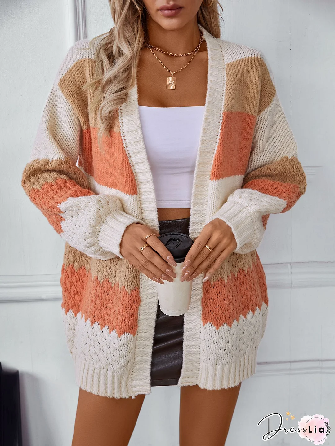 Ethnic Print Patchwork Long Sleeve Cardigan For Women