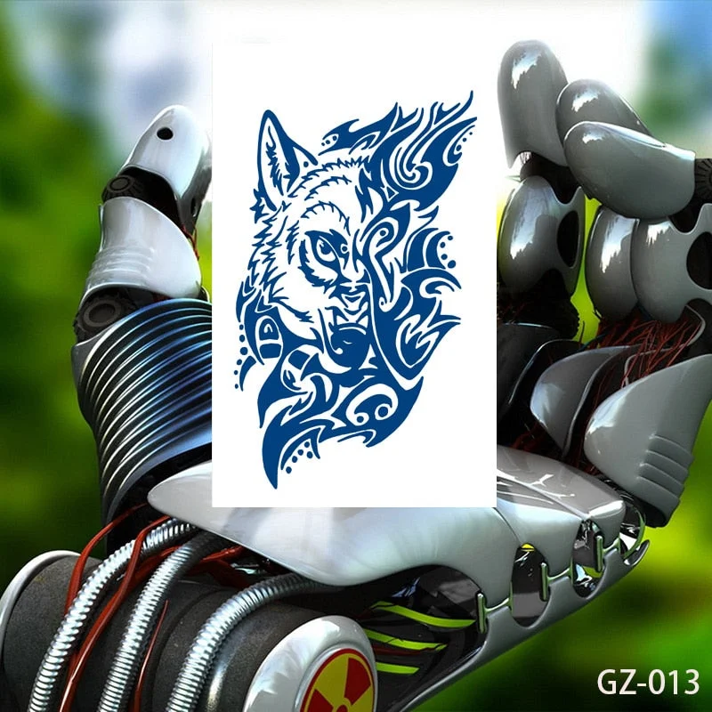 Temporary Tattoos Stickers Dragon Lion Monkey King Juice Ink Lasting Natural Men Womens Arm Body Chest Realistic Art Fake Tatoo