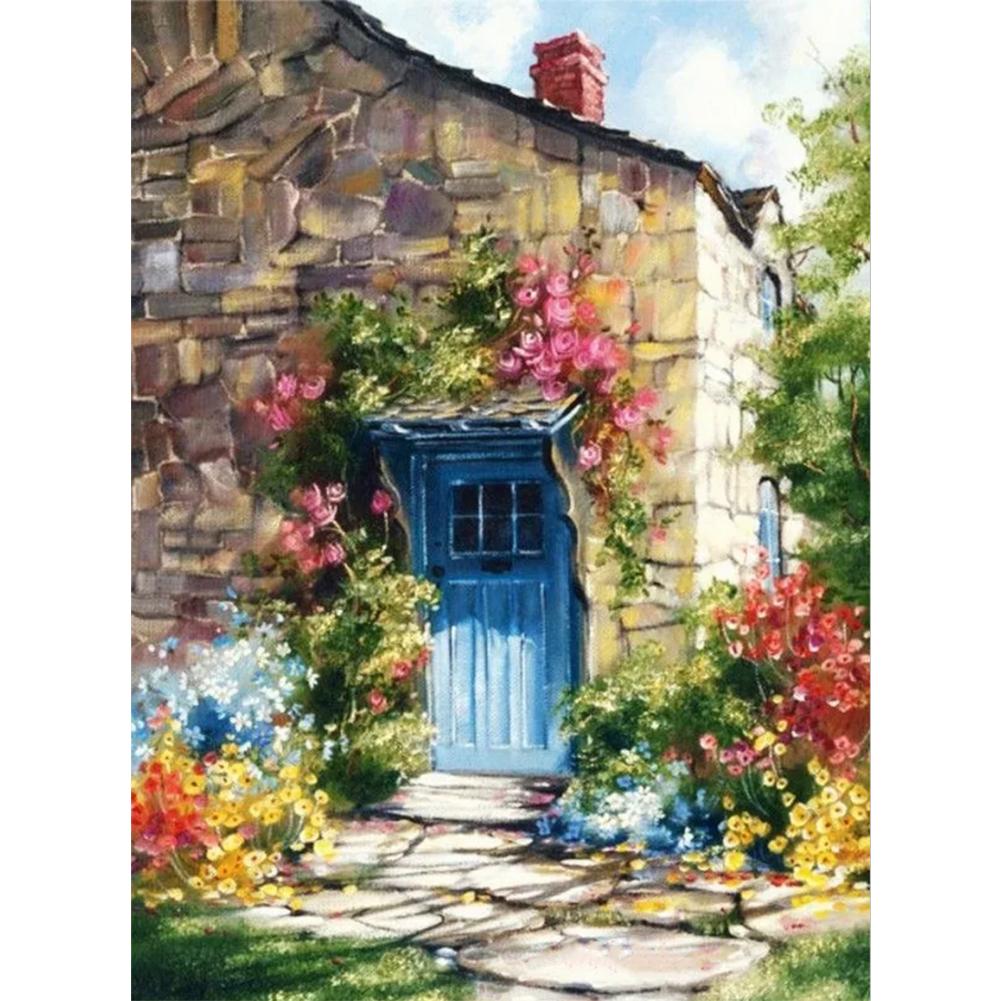 

30*40CM-Round Drill Diamond Painting-Flower House, 501 Original