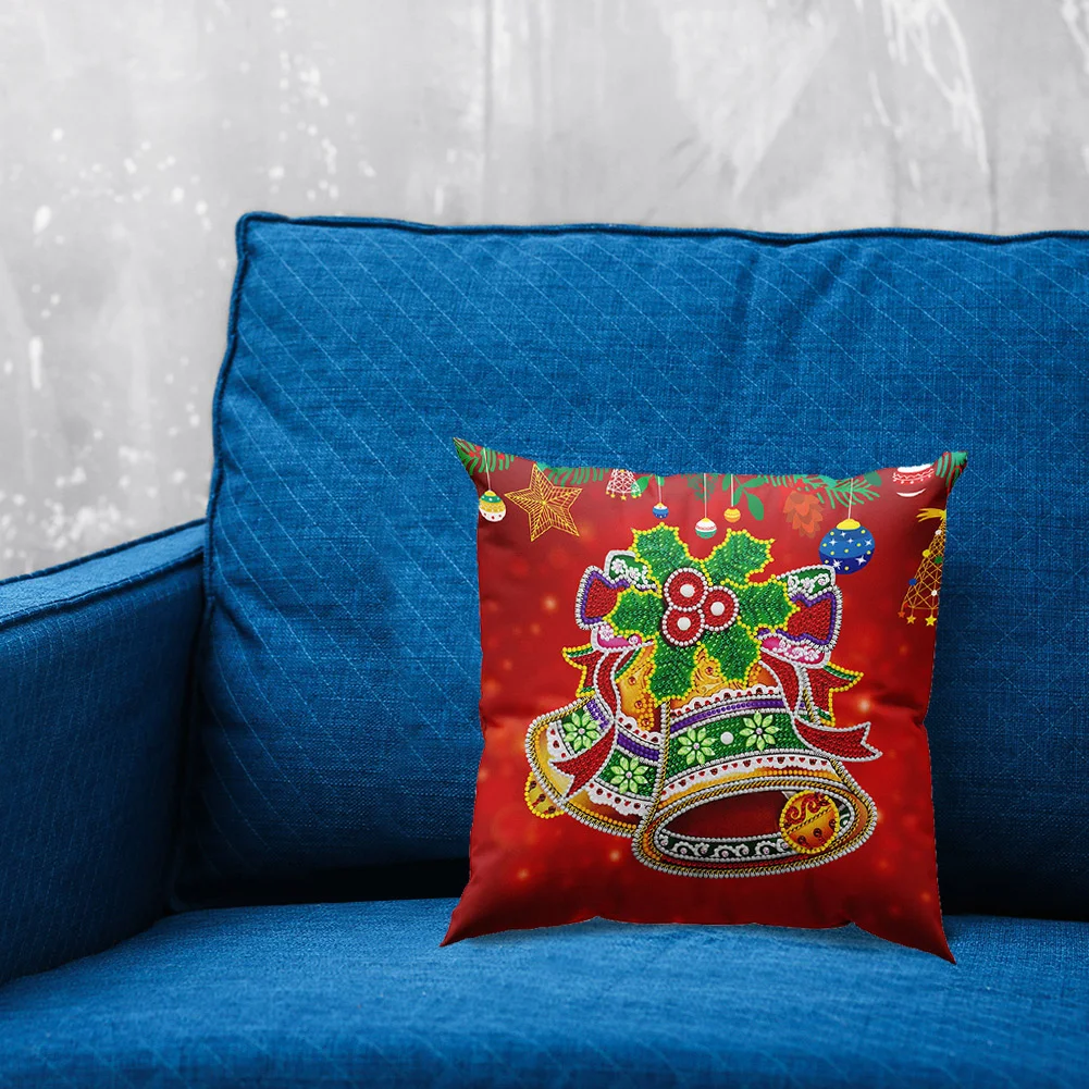DIY Diamond Painting Pillow Case - Christmas Bell(30*30cm)(Single Side)