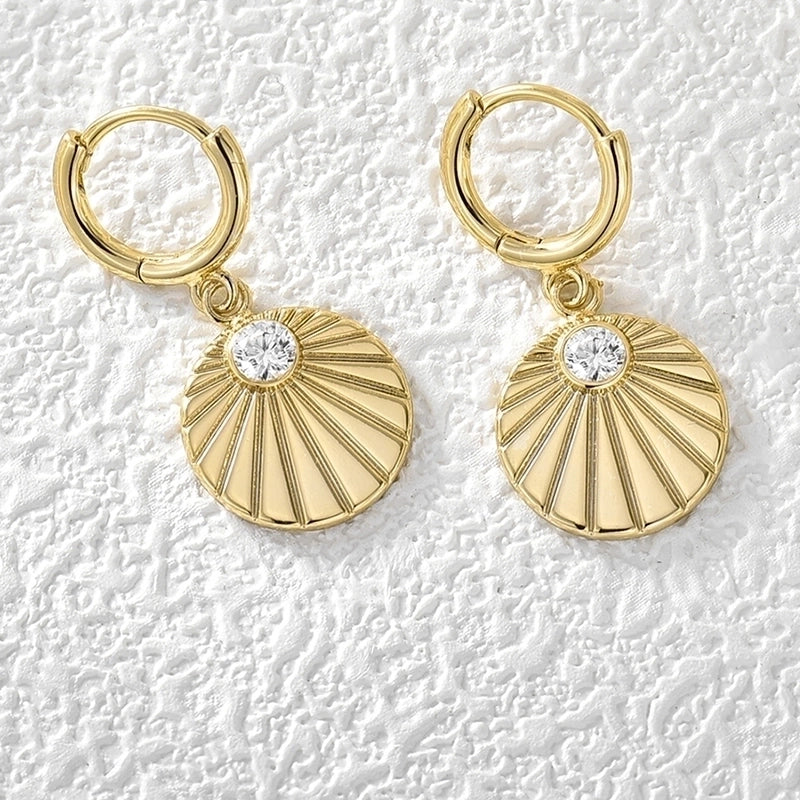 1 Pair Minimalist Oversized Commute Solid Color Plating Inlay Copper Zircon 18k Gold Plated Drop Earrings