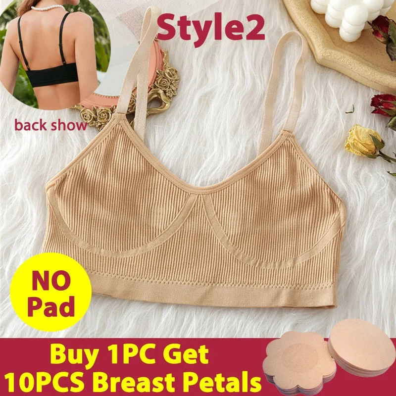 Women Tank Top Push Up Bra Tube Tops Seamless Brassiere Crop Top Sexy Lingerie for Female Underwear Intimates Backless Bralette