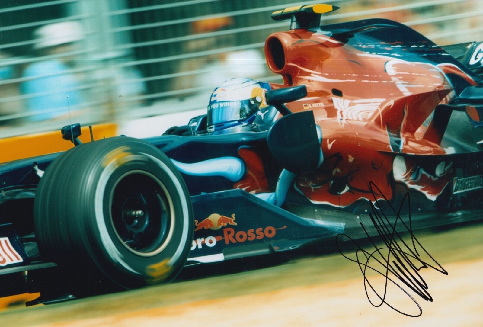 Sebastian Vettel Hand Signed Scuderia Toro Rosso F1 12x8 Photo Poster painting 1