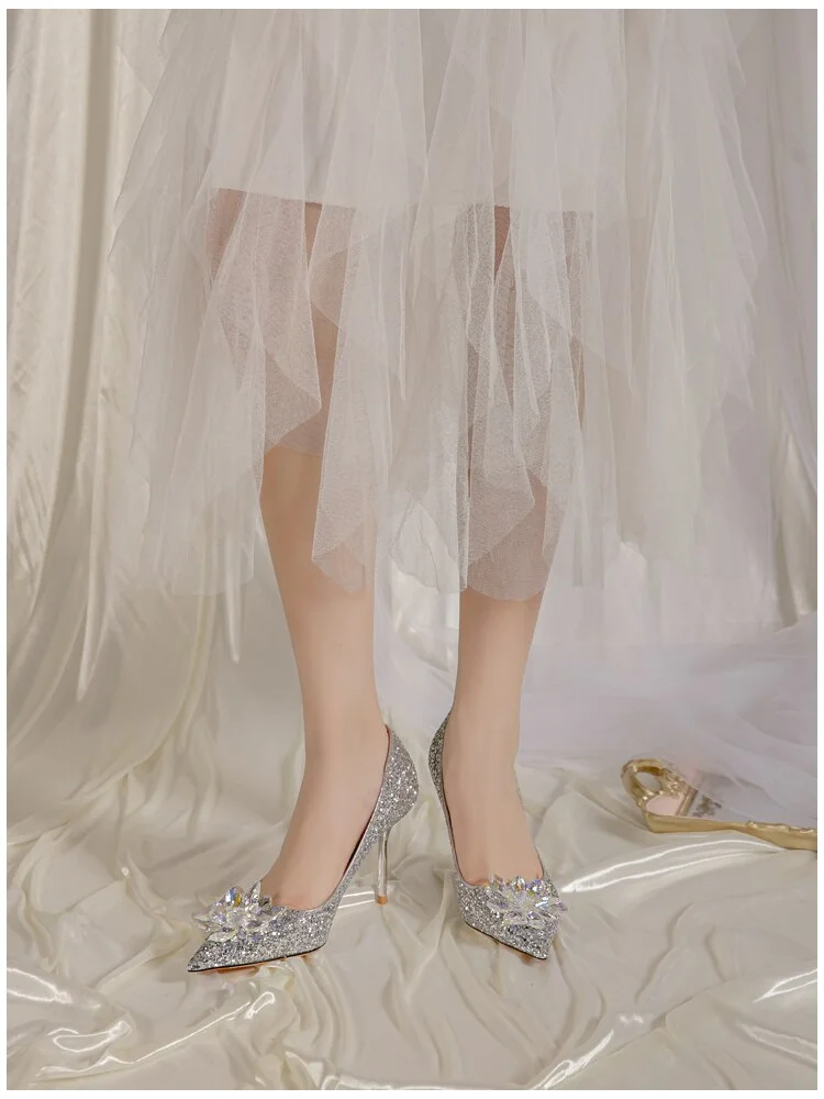 Women's Super High Heels Sandals 2022 Autumn New Fashion Dress Party Wendding Shoes Luxury Pumps Pointed Shallow Sexy Zapatos